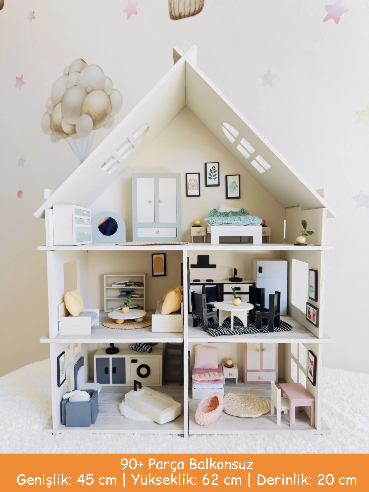 Rüya Oyun Evi – Balkonsuz Ahşap Çocuk Oyun Evi