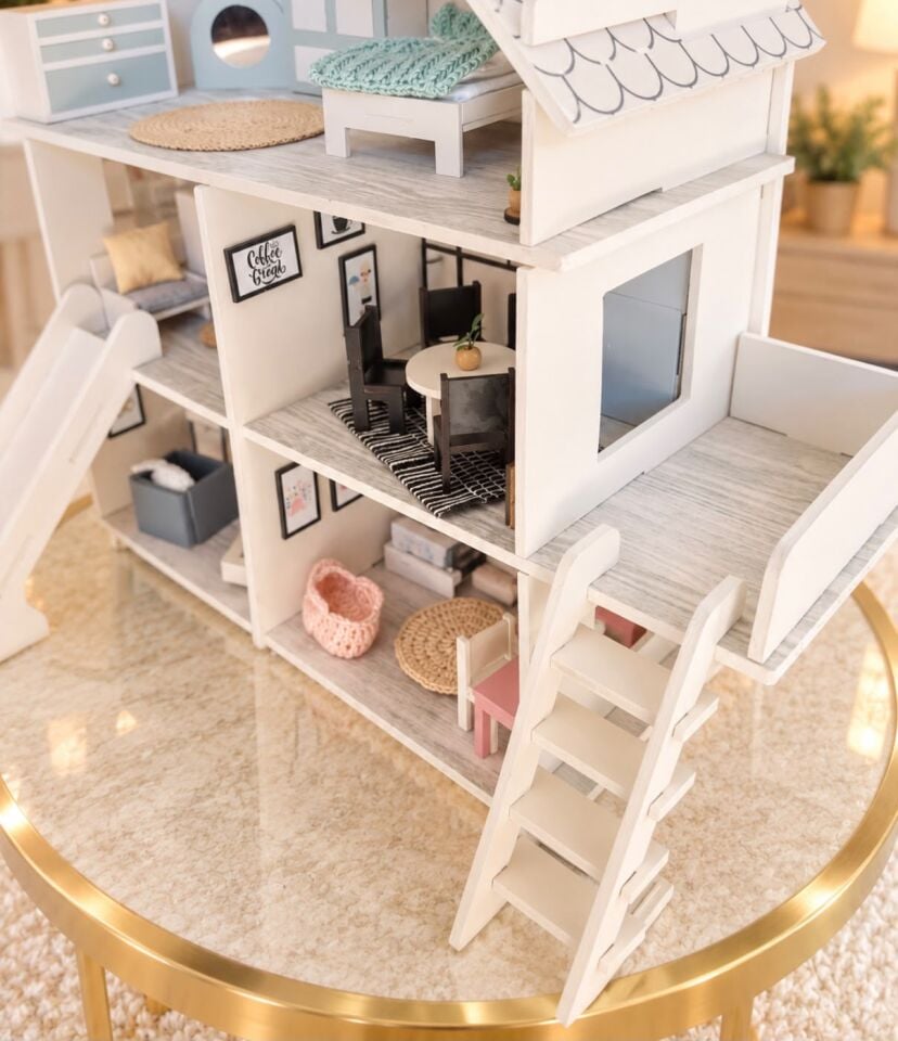 Rüya Oyun Evi – Balkonlu Ahşap Çocuk Oyun Evi