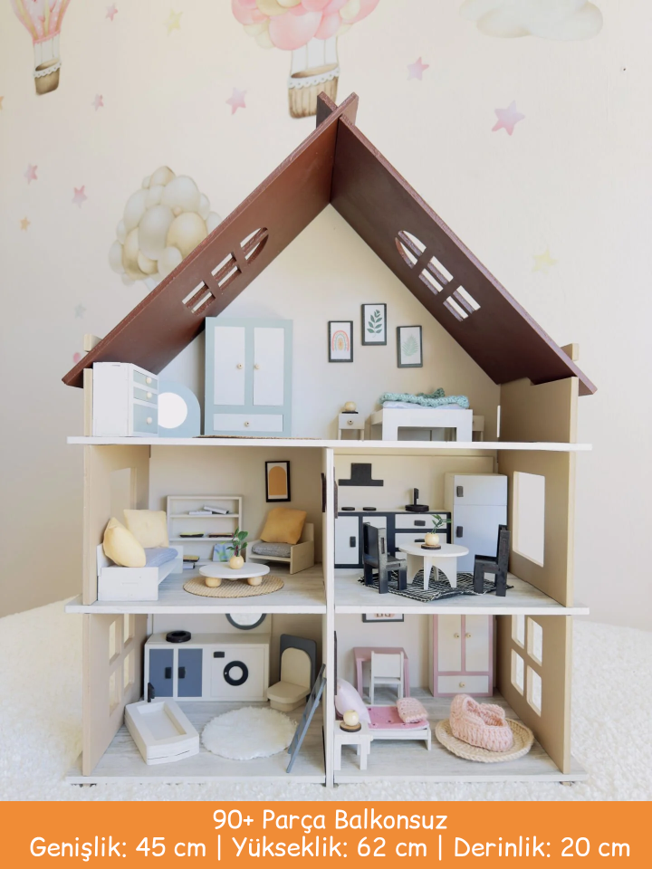 Bohem Oyun Evi – Balkonsuz Ahşap Çocuk Oyun Evi