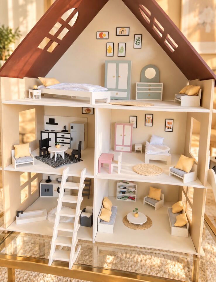 Büyük Bohem Oyun Evi – Balkonlu Ahşap Çocuk Oyun Evi