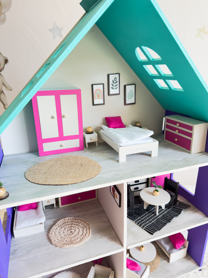 Renkli Oyun Evi – Balkonsuz Ahşap Çocuk Oyun Evi