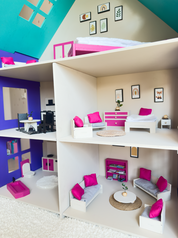 Büyük Renkli Oyun Evi – Balkonsuz Ahşap Çocuk Oyun Evi