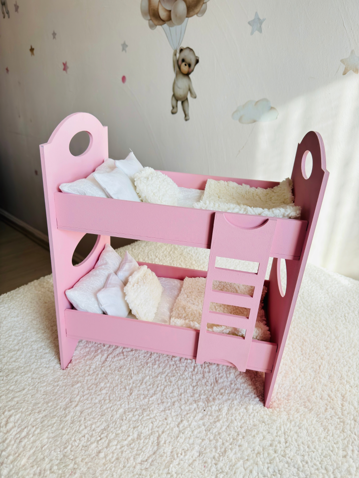 Ahşap Pudra Pembe Ranza