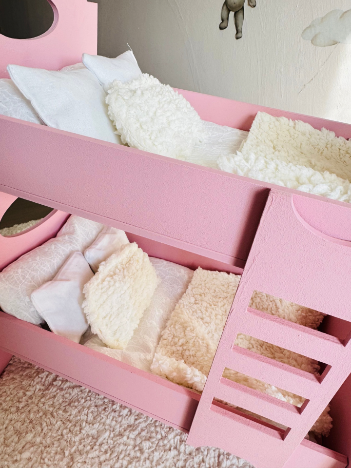Ahşap Pudra Pembe Ranza