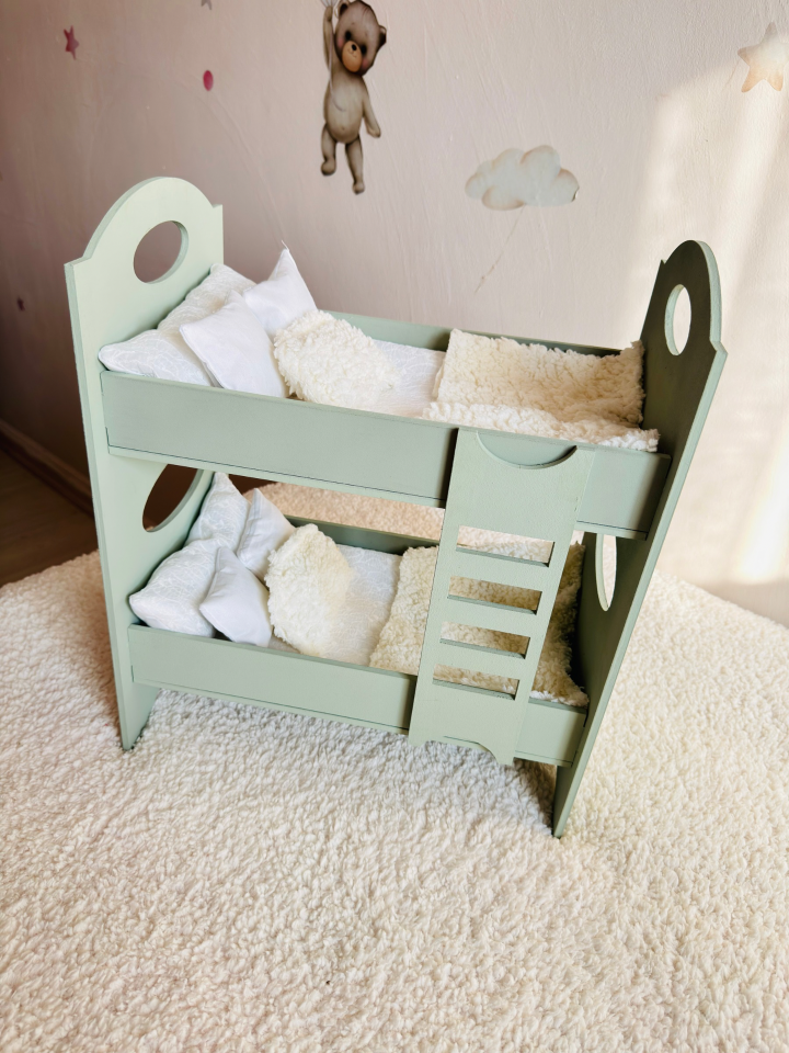 Ahşap Ihlamur Yeşili Ranza